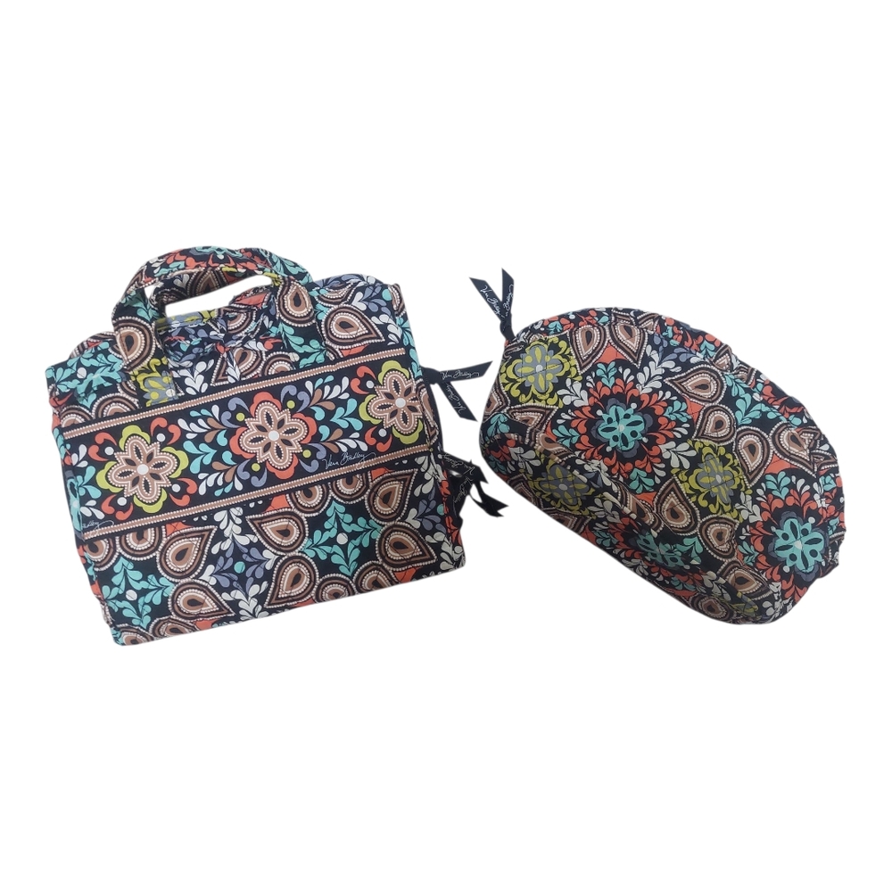 Vera Bradley Blue and Green‎ Cosmetic Bag Set